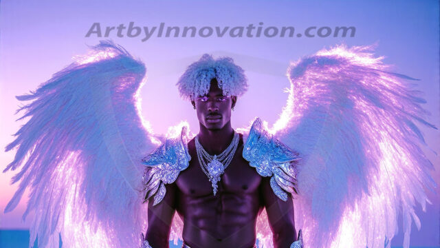 Male Angels of the Holy Divine - The Mighty & The Powerful: AI Fantasy Photos of Handsome Male Angels in Elegant Divine Armor, living in the golden city, with Vibrant Holy Wings. AI generated fantasy photos, of handsome male warrior angels, in divine armor with vibrant holy wings. Wearing ethereal or plate holy armor, and glistening golden gilded jewelry, emphasizing his god-like stature, vibrantly colored. Possessing grand feathered wings, that look like swords, these angel warriors are ready to battle on God's command. With men of all ages, races, and body types. In a city of gold, spiritual wonder city in the heavens, with ornate gold buildings, majestic gold architecture, ethereal cityscapes, and mystical waterfalls.