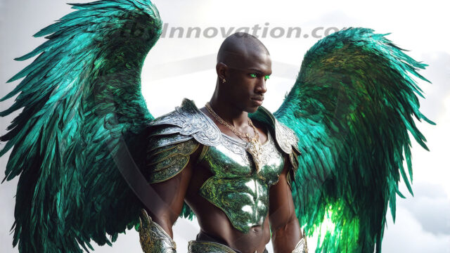 Male Angels of the Holy Divine - The Mighty & The Powerful: AI Fantasy Photos of Handsome Male Angels in Elegant Divine Armor, living in the golden city, with Vibrant Holy Wings. AI generated fantasy photos, of handsome male warrior angels, in divine armor with vibrant holy wings. Wearing ethereal or plate holy armor, and glistening golden gilded jewelry, emphasizing his god-like stature, vibrantly colored. Possessing grand feathered wings, that look like swords, these angel warriors are ready to battle on God's command. With men of all ages, races, and body types. In a city of gold, spiritual wonder city in the heavens, with ornate gold buildings, majestic gold architecture, ethereal cityscapes, and mystical waterfalls.