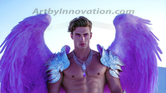 Male Angels of the Holy Divine - The Mighty & The Powerful: AI Fantasy Photos of Handsome Male Angels in Elegant Divine Armor, living in the golden city, with Vibrant Holy Wings. AI generated fantasy photos, of handsome male warrior angels, in divine armor with vibrant holy wings. Wearing ethereal or plate holy armor, and glistening golden gilded jewelry, emphasizing his god-like stature, vibrantly colored. Possessing grand feathered wings, that look like swords, these angel warriors are ready to battle on God's command. With men of all ages, races, and body types. In a city of gold, spiritual wonder city in the heavens, with ornate gold buildings, majestic gold architecture, ethereal cityscapes, and mystical waterfalls.
