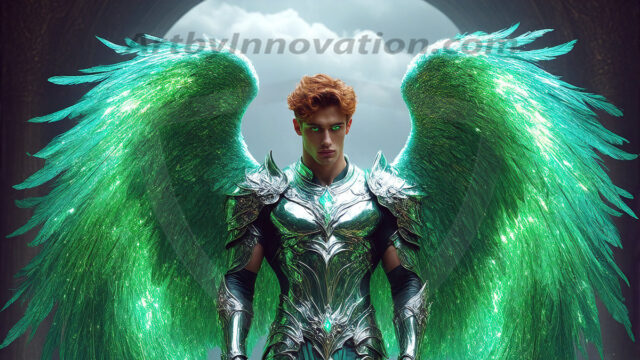 Male Angels of the Holy Divine - The Mighty & The Powerful: AI Fantasy Photos of Handsome Male Angels in Elegant Divine Armor, living in the golden city, with Vibrant Holy Wings. AI generated fantasy photos, of handsome male warrior angels, in divine armor with vibrant holy wings. Wearing ethereal or plate holy armor, and glistening golden gilded jewelry, emphasizing his god-like stature, vibrantly colored. Possessing grand feathered wings, that look like swords, these angel warriors are ready to battle on God's command. With men of all ages, races, and body types. In a city of gold, spiritual wonder city in the heavens, with ornate gold buildings, majestic gold architecture, ethereal cityscapes, and mystical waterfalls.