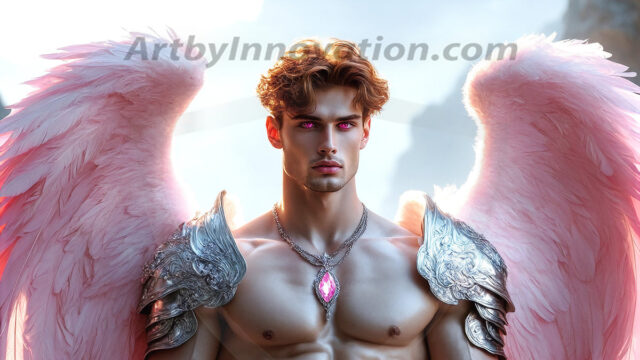 Male Angels of the Holy Divine - The Mighty & The Powerful: AI Fantasy Photos of Handsome Male Angels in Elegant Divine Armor, living in the golden city, with Vibrant Holy Wings. AI generated fantasy photos, of handsome male warrior angels, in divine armor with vibrant holy wings. Wearing ethereal or plate holy armor, and glistening golden gilded jewelry, emphasizing his god-like stature, vibrantly colored. Possessing grand feathered wings, that look like swords, these angel warriors are ready to battle on God's command. With men of all ages, races, and body types. In a city of gold, spiritual wonder city in the heavens, with ornate gold buildings, majestic gold architecture, ethereal cityscapes, and mystical waterfalls.