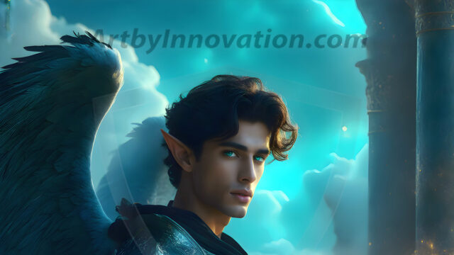 Male Angels of the Holy Divine - The Mighty & The Powerful: AI Fantasy Photos of Handsome Male Angels in Elegant Divine Armor, living in the golden city, with Vibrant Holy Wings. AI generated fantasy photos, of handsome male warrior angels, in divine armor with vibrant holy wings. Wearing ethereal or plate holy armor, and glistening golden gilded jewelry, emphasizing his god-like stature, vibrantly colored. Possessing grand feathered wings, that look like swords, these angel warriors are ready to battle on God's command. With men of all ages, races, and body types. In a city of gold, spiritual wonder city in the heavens, with ornate gold buildings, majestic gold architecture, ethereal cityscapes, and mystical waterfalls.