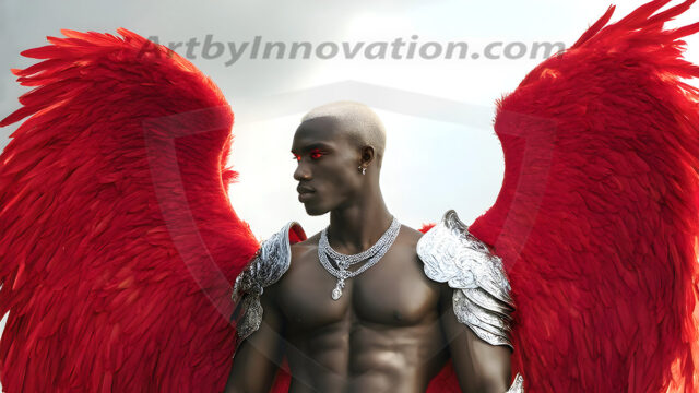 Male Angels of the Holy Divine - The Mighty & The Powerful: AI Fantasy Photos of Handsome Male Angels in Elegant Divine Armor, living in the golden city, with Vibrant Holy Wings. AI generated fantasy photos, of handsome male warrior angels, in divine armor with vibrant holy wings. Wearing ethereal or plate holy armor, and glistening golden gilded jewelry, emphasizing his god-like stature, vibrantly colored. Possessing grand feathered wings, that look like swords, these angel warriors are ready to battle on God's command. With men of all ages, races, and body types. In a city of gold, spiritual wonder city in the heavens, with ornate gold buildings, majestic gold architecture, ethereal cityscapes, and mystical waterfalls.