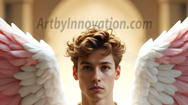 Male Angels of the Holy Divine - The Young & The Beautiful: AI Fantasy Photos of Handsome Male Angels in Elegant Divine Armor, living in the golden city, with Vibrant Holy Wings. AI generated fantasy photos, of handsome male warrior angels, in divine armor with vibrant holy wings. Wearing ethereal or plate holy armor, and glistening golden gilded jewelry, emphasizing his god-like stature, vibrantly colored. Possessing grand feathered wings, that look like swords, these angel warriors are ready to battle on God's command. With men of all ages, races, and body types. In a city of gold, spiritual wonder city in the heavens, with ornate gold buildings, majestic gold architecture, ethereal cityscapes, and mystical waterfalls.