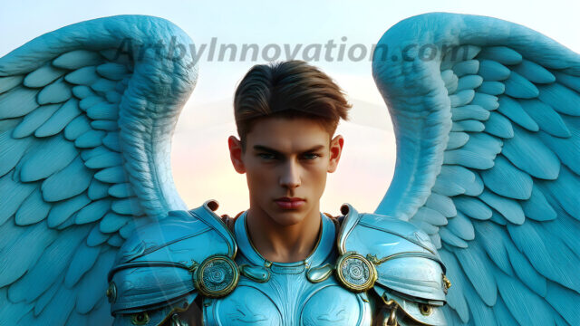 Male Angels of the Holy Divine - The Young & The Beautiful: AI Fantasy Photos of Handsome Male Angels in Elegant Divine Armor, living in the golden city, with Vibrant Holy Wings. AI generated fantasy photos, of handsome male warrior angels, in divine armor with vibrant holy wings. Wearing ethereal or plate holy armor, and glistening golden gilded jewelry, emphasizing his god-like stature, vibrantly colored. Possessing grand feathered wings, that look like swords, these angel warriors are ready to battle on God's command. With men of all ages, races, and body types. In a city of gold, spiritual wonder city in the heavens, with ornate gold buildings, majestic gold architecture, ethereal cityscapes, and mystical waterfalls.