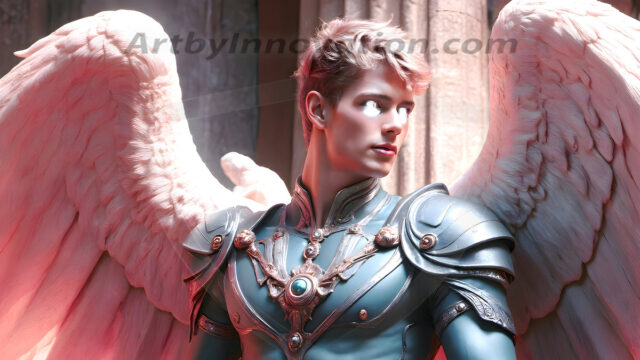 Male Angels of the Holy Divine - The Young & The Beautiful: AI Fantasy Photos of Handsome Male Angels in Elegant Divine Armor, living in the golden city, with Vibrant Holy Wings. AI generated fantasy photos, of handsome male warrior angels, in divine armor with vibrant holy wings. Wearing ethereal or plate holy armor, and glistening golden gilded jewelry, emphasizing his god-like stature, vibrantly colored. Possessing grand feathered wings, that look like swords, these angel warriors are ready to battle on God's command. With men of all ages, races, and body types. In a city of gold, spiritual wonder city in the heavens, with ornate gold buildings, majestic gold architecture, ethereal cityscapes, and mystical waterfalls.