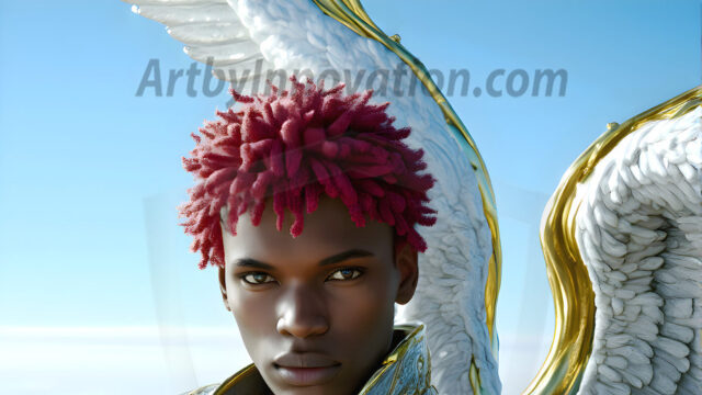 Male Angels of the Holy Divine - The Young & The Beautiful: AI Fantasy Photos of Handsome Male Angels in Elegant Divine Armor, living in the golden city, with Vibrant Holy Wings. AI generated fantasy photos, of handsome male warrior angels, in divine armor with vibrant holy wings. Wearing ethereal or plate holy armor, and glistening golden gilded jewelry, emphasizing his god-like stature, vibrantly colored. Possessing grand feathered wings, that look like swords, these angel warriors are ready to battle on God's command. With men of all ages, races, and body types. In a city of gold, spiritual wonder city in the heavens, with ornate gold buildings, majestic gold architecture, ethereal cityscapes, and mystical waterfalls.