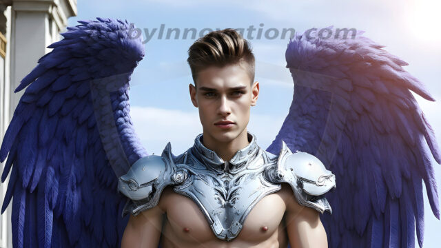 Male Angels of the Holy Divine - The Young & The Beautiful: AI Fantasy Photos of Handsome Male Angels in Elegant Divine Armor, living in the golden city, with Vibrant Holy Wings. AI generated fantasy photos, of handsome male warrior angels, in divine armor with vibrant holy wings. Wearing ethereal or plate holy armor, and glistening golden gilded jewelry, emphasizing his god-like stature, vibrantly colored. Possessing grand feathered wings, that look like swords, these angel warriors are ready to battle on God's command. With men of all ages, races, and body types. In a city of gold, spiritual wonder city in the heavens, with ornate gold buildings, majestic gold architecture, ethereal cityscapes, and mystical waterfalls.