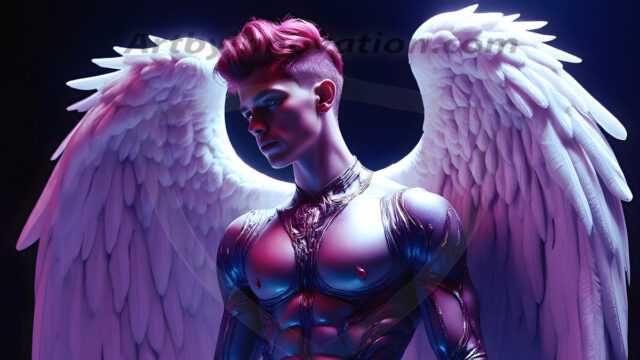 Male Angels of the Holy Divine - The Young & The Beautiful: AI Fantasy Photos of Handsome Male Angels in Elegant Divine Armor, living in the golden city, with Vibrant Holy Wings. AI generated fantasy photos, of handsome male warrior angels, in divine armor with vibrant holy wings. Wearing ethereal or plate holy armor, and glistening golden gilded jewelry, emphasizing his god-like stature, vibrantly colored. Possessing grand feathered wings, that look like swords, these angel warriors are ready to battle on God's command. With men of all ages, races, and body types. In a city of gold, spiritual wonder city in the heavens, with ornate gold buildings, majestic gold architecture, ethereal cityscapes, and mystical waterfalls.