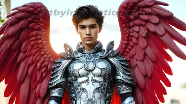 Male Angels of the Holy Divine - The Young & The Beautiful: AI Fantasy Photos of Handsome Male Angels in Elegant Divine Armor, living in the golden city, with Vibrant Holy Wings. AI generated fantasy photos, of handsome male warrior angels, in divine armor with vibrant holy wings. Wearing ethereal or plate holy armor, and glistening golden gilded jewelry, emphasizing his god-like stature, vibrantly colored. Possessing grand feathered wings, that look like swords, these angel warriors are ready to battle on God's command. With men of all ages, races, and body types. In a city of gold, spiritual wonder city in the heavens, with ornate gold buildings, majestic gold architecture, ethereal cityscapes, and mystical waterfalls.
