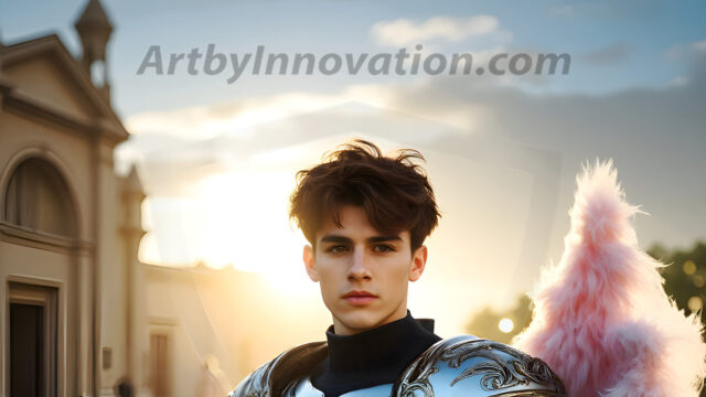 Male Angels of the Holy Divine - The Young & The Beautiful: AI Fantasy Photos of Handsome Male Angels in Elegant Divine Armor, living in the golden city, with Vibrant Holy Wings. AI generated fantasy photos, of handsome male warrior angels, in divine armor with vibrant holy wings. Wearing ethereal or plate holy armor, and glistening golden gilded jewelry, emphasizing his god-like stature, vibrantly colored. Possessing grand feathered wings, that look like swords, these angel warriors are ready to battle on God's command. With men of all ages, races, and body types. In a city of gold, spiritual wonder city in the heavens, with ornate gold buildings, majestic gold architecture, ethereal cityscapes, and mystical waterfalls.