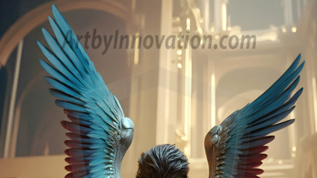 Male Angels of the Holy Divine - The Young & The Beautiful: AI Fantasy Photos of Handsome Male Angels in Elegant Divine Armor, living in the golden city, with Vibrant Holy Wings. AI generated fantasy photos, of handsome male warrior angels, in divine armor with vibrant holy wings. Wearing ethereal or plate holy armor, and glistening golden gilded jewelry, emphasizing his god-like stature, vibrantly colored. Possessing grand feathered wings, that look like swords, these angel warriors are ready to battle on God's command. With men of all ages, races, and body types. In a city of gold, spiritual wonder city in the heavens, with ornate gold buildings, majestic gold architecture, ethereal cityscapes, and mystical waterfalls.