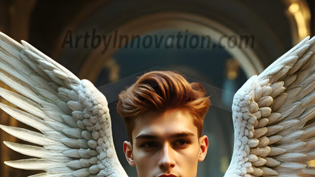 Male Angels of the Holy Divine - The Young & The Beautiful: AI Fantasy Photos of Handsome Male Angels in Elegant Divine Armor, living in the golden city, with Vibrant Holy Wings. AI generated fantasy photos, of handsome male warrior angels, in divine armor with vibrant holy wings. Wearing ethereal or plate holy armor, and glistening golden gilded jewelry, emphasizing his god-like stature, vibrantly colored. Possessing grand feathered wings, that look like swords, these angel warriors are ready to battle on God's command. With men of all ages, races, and body types. In a city of gold, spiritual wonder city in the heavens, with ornate gold buildings, majestic gold architecture, ethereal cityscapes, and mystical waterfalls.