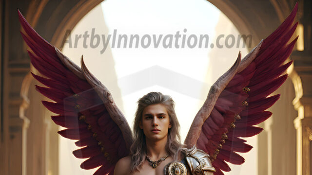 Male Angels of the Holy Divine - The Young & The Beautiful: AI Fantasy Photos of Handsome Male Angels in Elegant Divine Armor, living in the golden city, with Vibrant Holy Wings. AI generated fantasy photos, of handsome male warrior angels, in divine armor with vibrant holy wings. Wearing ethereal or plate holy armor, and glistening golden gilded jewelry, emphasizing his god-like stature, vibrantly colored. Possessing grand feathered wings, that look like swords, these angel warriors are ready to battle on God's command. With men of all ages, races, and body types. In a city of gold, spiritual wonder city in the heavens, with ornate gold buildings, majestic gold architecture, ethereal cityscapes, and mystical waterfalls.