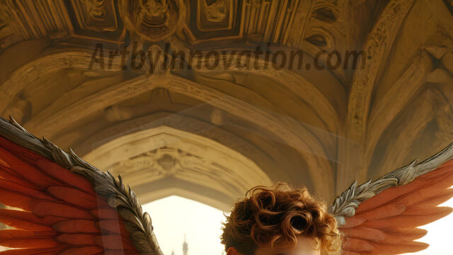 Male Angels of the Holy Divine - The Young & The Beautiful: AI Fantasy Photos of Handsome Male Angels in Elegant Divine Armor, living in the golden city, with Vibrant Holy Wings. AI generated fantasy photos, of handsome male warrior angels, in divine armor with vibrant holy wings. Wearing ethereal or plate holy armor, and glistening golden gilded jewelry, emphasizing his god-like stature, vibrantly colored. Possessing grand feathered wings, that look like swords, these angel warriors are ready to battle on God's command. With men of all ages, races, and body types. In a city of gold, spiritual wonder city in the heavens, with ornate gold buildings, majestic gold architecture, ethereal cityscapes, and mystical waterfalls.