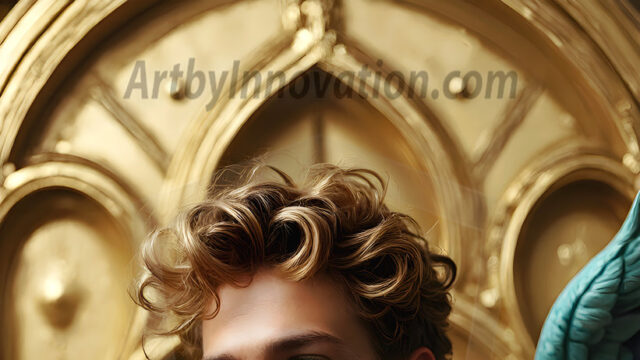 Male Angels of the Holy Divine - The Young & The Beautiful: AI Fantasy Photos of Handsome Male Angels in Elegant Divine Armor, living in the golden city, with Vibrant Holy Wings. AI generated fantasy photos, of handsome male warrior angels, in divine armor with vibrant holy wings. Wearing ethereal or plate holy armor, and glistening golden gilded jewelry, emphasizing his god-like stature, vibrantly colored. Possessing grand feathered wings, that look like swords, these angel warriors are ready to battle on God's command. With men of all ages, races, and body types. In a city of gold, spiritual wonder city in the heavens, with ornate gold buildings, majestic gold architecture, ethereal cityscapes, and mystical waterfalls.