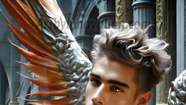Male Angels of the Holy Divine - The Young & The Beautiful: AI Fantasy Photos of Handsome Male Angels in Elegant Divine Armor, living in the golden city, with Vibrant Holy Wings. AI generated fantasy photos, of handsome male warrior angels, in divine armor with vibrant holy wings. Wearing ethereal or plate holy armor, and glistening golden gilded jewelry, emphasizing his god-like stature, vibrantly colored. Possessing grand feathered wings, that look like swords, these angel warriors are ready to battle on God's command. With men of all ages, races, and body types. In a city of gold, spiritual wonder city in the heavens, with ornate gold buildings, majestic gold architecture, ethereal cityscapes, and mystical waterfalls.