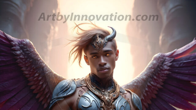 Male Angels of the Holy Divine - The Young & The Beautiful: AI Fantasy Photos of Handsome Male Angels in Elegant Divine Armor, living in the golden city, with Vibrant Holy Wings. AI generated fantasy photos, of handsome male warrior angels, in divine armor with vibrant holy wings. Wearing ethereal or plate holy armor, and glistening golden gilded jewelry, emphasizing his god-like stature, vibrantly colored. Possessing grand feathered wings, that look like swords, these angel warriors are ready to battle on God's command. With men of all ages, races, and body types. In a city of gold, spiritual wonder city in the heavens, with ornate gold buildings, majestic gold architecture, ethereal cityscapes, and mystical waterfalls.