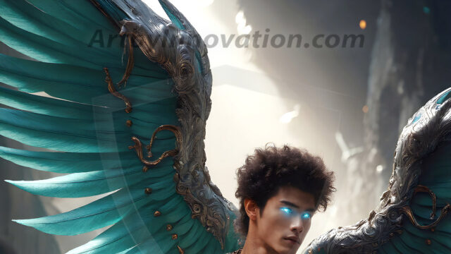 Male Angels of the Holy Divine - The Young & The Beautiful: AI Fantasy Photos of Handsome Male Angels in Elegant Divine Armor, living in the golden city, with Vibrant Holy Wings. AI generated fantasy photos, of handsome male warrior angels, in divine armor with vibrant holy wings. Wearing ethereal or plate holy armor, and glistening golden gilded jewelry, emphasizing his god-like stature, vibrantly colored. Possessing grand feathered wings, that look like swords, these angel warriors are ready to battle on God's command. With men of all ages, races, and body types. In a city of gold, spiritual wonder city in the heavens, with ornate gold buildings, majestic gold architecture, ethereal cityscapes, and mystical waterfalls.