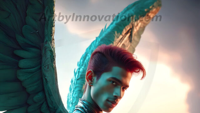 Male Angels of the Holy Divine - The Young & The Beautiful: AI Fantasy Photos of Handsome Male Angels in Elegant Divine Armor, living in the golden city, with Vibrant Holy Wings. AI generated fantasy photos, of handsome male warrior angels, in divine armor with vibrant holy wings. Wearing ethereal or plate holy armor, and glistening golden gilded jewelry, emphasizing his god-like stature, vibrantly colored. Possessing grand feathered wings, that look like swords, these angel warriors are ready to battle on God's command. With men of all ages, races, and body types. In a city of gold, spiritual wonder city in the heavens, with ornate gold buildings, majestic gold architecture, ethereal cityscapes, and mystical waterfalls.