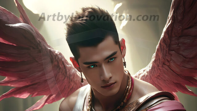 Male Angels of the Holy Divine - The Young & The Beautiful: AI Fantasy Photos of Handsome Male Angels in Elegant Divine Armor, living in the golden city, with Vibrant Holy Wings. AI generated fantasy photos, of handsome male warrior angels, in divine armor with vibrant holy wings. Wearing ethereal or plate holy armor, and glistening golden gilded jewelry, emphasizing his god-like stature, vibrantly colored. Possessing grand feathered wings, that look like swords, these angel warriors are ready to battle on God's command. With men of all ages, races, and body types. In a city of gold, spiritual wonder city in the heavens, with ornate gold buildings, majestic gold architecture, ethereal cityscapes, and mystical waterfalls.