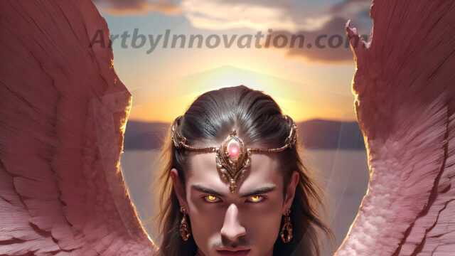 Male Angels of the Holy Divine - The Young & The Beautiful: AI Fantasy Photos of Handsome Male Angels in Elegant Divine Armor, living in the golden city, with Vibrant Holy Wings. AI generated fantasy photos, of handsome male warrior angels, in divine armor with vibrant holy wings. Wearing ethereal or plate holy armor, and glistening golden gilded jewelry, emphasizing his god-like stature, vibrantly colored. Possessing grand feathered wings, that look like swords, these angel warriors are ready to battle on God's command. With men of all ages, races, and body types. In a city of gold, spiritual wonder city in the heavens, with ornate gold buildings, majestic gold architecture, ethereal cityscapes, and mystical waterfalls.