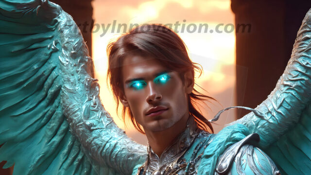 Male Angels of the Holy Divine - The Young & The Beautiful: AI Fantasy Photos of Handsome Male Angels in Elegant Divine Armor, living in the golden city, with Vibrant Holy Wings. AI generated fantasy photos, of handsome male warrior angels, in divine armor with vibrant holy wings. Wearing ethereal or plate holy armor, and glistening golden gilded jewelry, emphasizing his god-like stature, vibrantly colored. Possessing grand feathered wings, that look like swords, these angel warriors are ready to battle on God's command. With men of all ages, races, and body types. In a city of gold, spiritual wonder city in the heavens, with ornate gold buildings, majestic gold architecture, ethereal cityscapes, and mystical waterfalls.