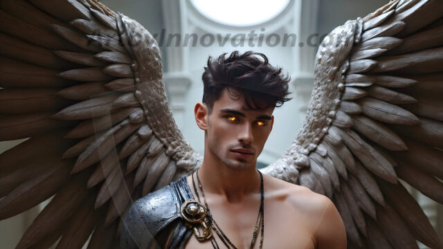 Male Angels of the Holy Divine - The Young & The Beautiful: AI Fantasy Photos of Handsome Male Angels in Elegant Divine Armor, living in the golden city, with Vibrant Holy Wings. AI generated fantasy photos, of handsome male warrior angels, in divine armor with vibrant holy wings. Wearing ethereal or plate holy armor, and glistening golden gilded jewelry, emphasizing his god-like stature, vibrantly colored. Possessing grand feathered wings, that look like swords, these angel warriors are ready to battle on God's command. With men of all ages, races, and body types. In a city of gold, spiritual wonder city in the heavens, with ornate gold buildings, majestic gold architecture, ethereal cityscapes, and mystical waterfalls.