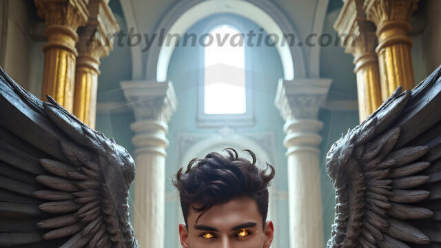 Male Angels of the Holy Divine - The Young & The Beautiful: AI Fantasy Photos of Handsome Male Angels in Elegant Divine Armor, living in the golden city, with Vibrant Holy Wings. AI generated fantasy photos, of handsome male warrior angels, in divine armor with vibrant holy wings. Wearing ethereal or plate holy armor, and glistening golden gilded jewelry, emphasizing his god-like stature, vibrantly colored. Possessing grand feathered wings, that look like swords, these angel warriors are ready to battle on God's command. With men of all ages, races, and body types. In a city of gold, spiritual wonder city in the heavens, with ornate gold buildings, majestic gold architecture, ethereal cityscapes, and mystical waterfalls.