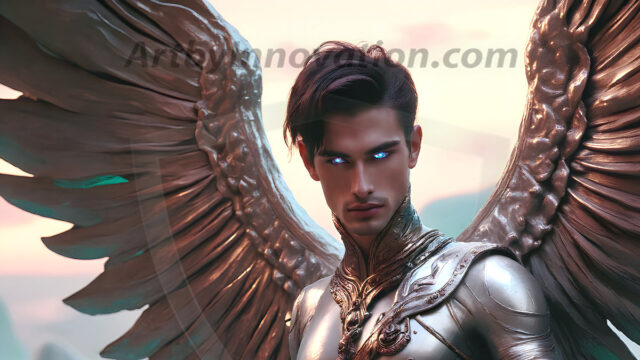Male Angels of the Holy Divine - The Young & The Beautiful: AI Fantasy Photos of Handsome Male Angels in Elegant Divine Armor, living in the golden city, with Vibrant Holy Wings. AI generated fantasy photos, of handsome male warrior angels, in divine armor with vibrant holy wings. Wearing ethereal or plate holy armor, and glistening golden gilded jewelry, emphasizing his god-like stature, vibrantly colored. Possessing grand feathered wings, that look like swords, these angel warriors are ready to battle on God's command. With men of all ages, races, and body types. In a city of gold, spiritual wonder city in the heavens, with ornate gold buildings, majestic gold architecture, ethereal cityscapes, and mystical waterfalls.