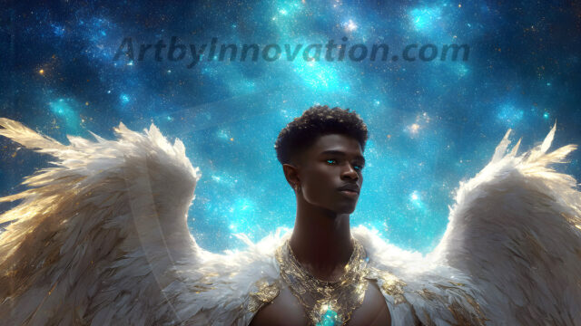 Male Angels of the Holy Divine - The Young & The Beautiful: AI Fantasy Photos of Handsome Male Angels in Elegant Divine Armor, living in the golden city, with Vibrant Holy Wings. AI generated fantasy photos, of handsome male warrior angels, in divine armor with vibrant holy wings. Wearing ethereal or plate holy armor, and glistening golden gilded jewelry, emphasizing his god-like stature, vibrantly colored. Possessing grand feathered wings, that look like swords, these angel warriors are ready to battle on God's command. With men of all ages, races, and body types. In a city of gold, spiritual wonder city in the heavens, with ornate gold buildings, majestic gold architecture, ethereal cityscapes, and mystical waterfalls.