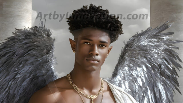 Male Angels of the Holy Divine - The Young & The Beautiful: AI Fantasy Photos of Handsome Male Angels in Elegant Divine Armor, living in the golden city, with Vibrant Holy Wings. AI generated fantasy photos, of handsome male warrior angels, in divine armor with vibrant holy wings. Wearing ethereal or plate holy armor, and glistening golden gilded jewelry, emphasizing his god-like stature, vibrantly colored. Possessing grand feathered wings, that look like swords, these angel warriors are ready to battle on God's command. With men of all ages, races, and body types. In a city of gold, spiritual wonder city in the heavens, with ornate gold buildings, majestic gold architecture, ethereal cityscapes, and mystical waterfalls.