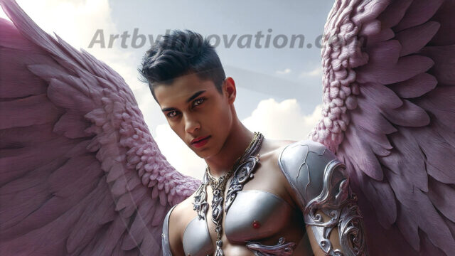 Male Angels of the Holy Divine - The Young & The Beautiful: AI Fantasy Photos of Handsome Male Angels in Elegant Divine Armor, living in the golden city, with Vibrant Holy Wings. AI generated fantasy photos, of handsome male warrior angels, in divine armor with vibrant holy wings. Wearing ethereal or plate holy armor, and glistening golden gilded jewelry, emphasizing his god-like stature, vibrantly colored. Possessing grand feathered wings, that look like swords, these angel warriors are ready to battle on God's command. With men of all ages, races, and body types. In a city of gold, spiritual wonder city in the heavens, with ornate gold buildings, majestic gold architecture, ethereal cityscapes, and mystical waterfalls.