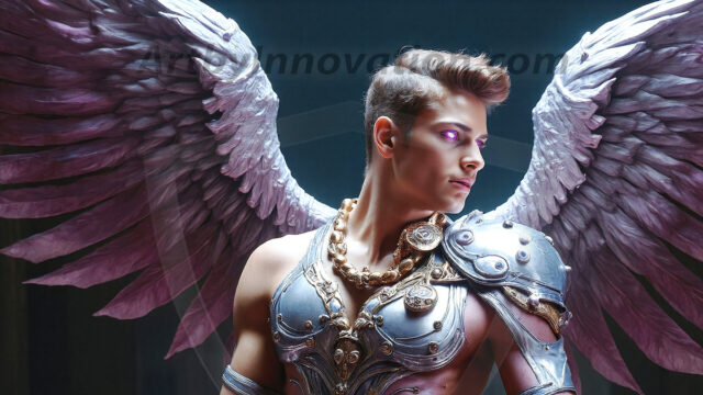 Male Angels of the Holy Divine - The Young & The Beautiful: AI Fantasy Photos of Handsome Male Angels in Elegant Divine Armor, living in the golden city, with Vibrant Holy Wings. AI generated fantasy photos, of handsome male warrior angels, in divine armor with vibrant holy wings. Wearing ethereal or plate holy armor, and glistening golden gilded jewelry, emphasizing his god-like stature, vibrantly colored. Possessing grand feathered wings, that look like swords, these angel warriors are ready to battle on God's command. With men of all ages, races, and body types. In a city of gold, spiritual wonder city in the heavens, with ornate gold buildings, majestic gold architecture, ethereal cityscapes, and mystical waterfalls.