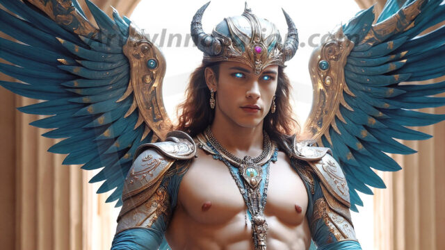 Male Angels of the Holy Divine - The Young & The Beautiful: AI Fantasy Photos of Handsome Male Angels in Elegant Divine Armor, living in the golden city, with Vibrant Holy Wings. AI generated fantasy photos, of handsome male warrior angels, in divine armor with vibrant holy wings. Wearing ethereal or plate holy armor, and glistening golden gilded jewelry, emphasizing his god-like stature, vibrantly colored. Possessing grand feathered wings, that look like swords, these angel warriors are ready to battle on God's command. With men of all ages, races, and body types. In a city of gold, spiritual wonder city in the heavens, with ornate gold buildings, majestic gold architecture, ethereal cityscapes, and mystical waterfalls.