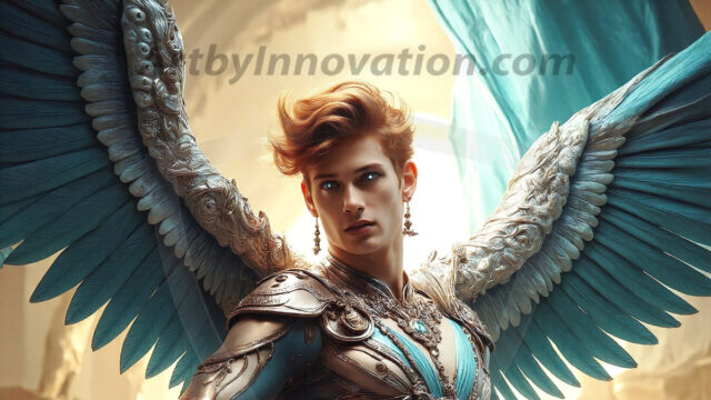 Male Angels of the Holy Divine - The Young & The Beautiful: AI Fantasy Photos of Handsome Male Angels in Elegant Divine Armor, living in the golden city, with Vibrant Holy Wings. AI generated fantasy photos, of handsome male warrior angels, in divine armor with vibrant holy wings. Wearing ethereal or plate holy armor, and glistening golden gilded jewelry, emphasizing his god-like stature, vibrantly colored. Possessing grand feathered wings, that look like swords, these angel warriors are ready to battle on God's command. With men of all ages, races, and body types. In a city of gold, spiritual wonder city in the heavens, with ornate gold buildings, majestic gold architecture, ethereal cityscapes, and mystical waterfalls.