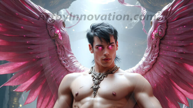 Male Angels of the Holy Divine - The Young & The Beautiful: AI Fantasy Photos of Handsome Male Angels in Elegant Divine Armor, living in the golden city, with Vibrant Holy Wings. AI generated fantasy photos, of handsome male warrior angels, in divine armor with vibrant holy wings. Wearing ethereal or plate holy armor, and glistening golden gilded jewelry, emphasizing his god-like stature, vibrantly colored. Possessing grand feathered wings, that look like swords, these angel warriors are ready to battle on God's command. With men of all ages, races, and body types. In a city of gold, spiritual wonder city in the heavens, with ornate gold buildings, majestic gold architecture, ethereal cityscapes, and mystical waterfalls.