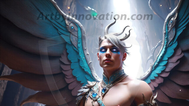 Male Angels of the Holy Divine - The Young & The Beautiful: AI Fantasy Photos of Handsome Male Angels in Elegant Divine Armor, living in the golden city, with Vibrant Holy Wings. AI generated fantasy photos, of handsome male warrior angels, in divine armor with vibrant holy wings. Wearing ethereal or plate holy armor, and glistening golden gilded jewelry, emphasizing his god-like stature, vibrantly colored. Possessing grand feathered wings, that look like swords, these angel warriors are ready to battle on God's command. With men of all ages, races, and body types. In a city of gold, spiritual wonder city in the heavens, with ornate gold buildings, majestic gold architecture, ethereal cityscapes, and mystical waterfalls.