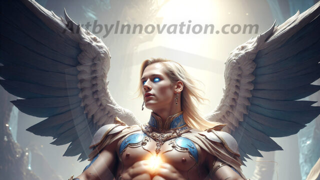 Male Angels of the Holy Divine - The Young & The Beautiful: AI Fantasy Photos of Handsome Male Angels in Elegant Divine Armor, living in the golden city, with Vibrant Holy Wings. AI generated fantasy photos, of handsome male warrior angels, in divine armor with vibrant holy wings. Wearing ethereal or plate holy armor, and glistening golden gilded jewelry, emphasizing his god-like stature, vibrantly colored. Possessing grand feathered wings, that look like swords, these angel warriors are ready to battle on God's command. With men of all ages, races, and body types. In a city of gold, spiritual wonder city in the heavens, with ornate gold buildings, majestic gold architecture, ethereal cityscapes, and mystical waterfalls.