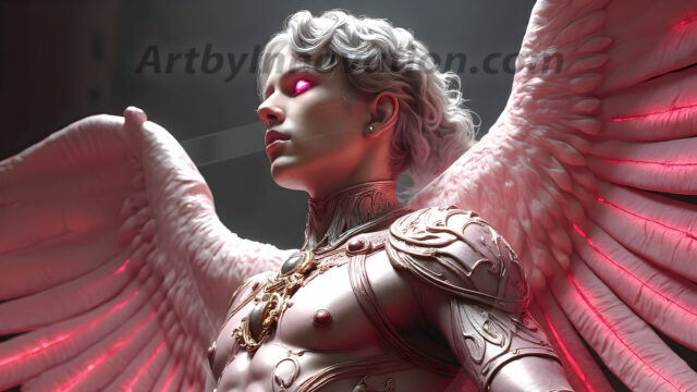 Male Angels of the Holy Divine - The Young & The Beautiful: AI Fantasy Photos of Handsome Male Angels in Elegant Divine Armor, living in the golden city, with Vibrant Holy Wings. AI generated fantasy photos, of handsome male warrior angels, in divine armor with vibrant holy wings. Wearing ethereal or plate holy armor, and glistening golden gilded jewelry, emphasizing his god-like stature, vibrantly colored. Possessing grand feathered wings, that look like swords, these angel warriors are ready to battle on God's command. With men of all ages, races, and body types. In a city of gold, spiritual wonder city in the heavens, with ornate gold buildings, majestic gold architecture, ethereal cityscapes, and mystical waterfalls.