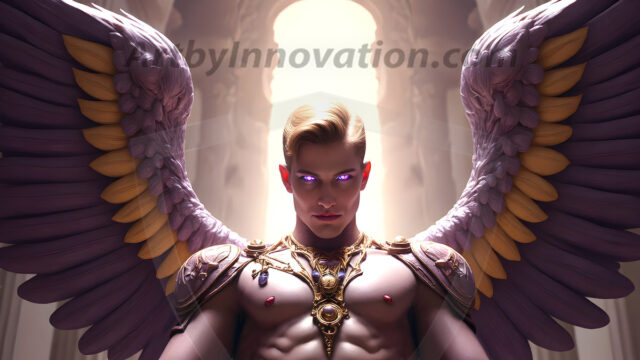 Male Angels of the Holy Divine - The Young & The Beautiful: AI Fantasy Photos of Handsome Male Angels in Elegant Divine Armor, living in the golden city, with Vibrant Holy Wings. AI generated fantasy photos, of handsome male warrior angels, in divine armor with vibrant holy wings. Wearing ethereal or plate holy armor, and glistening golden gilded jewelry, emphasizing his god-like stature, vibrantly colored. Possessing grand feathered wings, that look like swords, these angel warriors are ready to battle on God's command. With men of all ages, races, and body types. In a city of gold, spiritual wonder city in the heavens, with ornate gold buildings, majestic gold architecture, ethereal cityscapes, and mystical waterfalls.