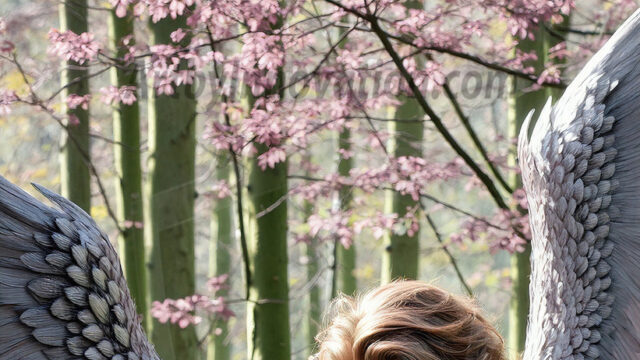 Holy Male Angels of the Elements, with Vibrant Wings. A magical, enchanted fantasy forest, bathed in soft, ethereal light. With towering ancient trees, live the angels of the elements. Stunningly handsome, beautiful, young angel men, who live on earth, deep in the forests. With huge vibrate feathered wings, enormous and shimmering with a radiant hue. The forest is alive with ancient magic.