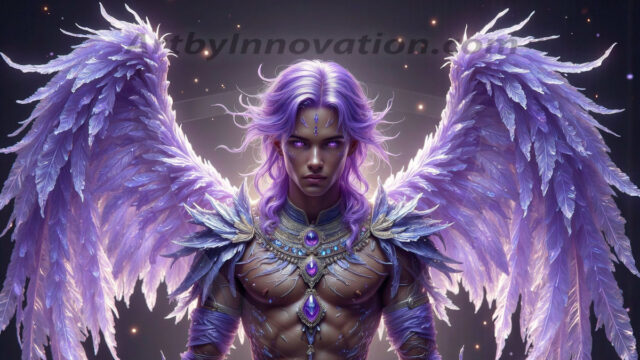 Holy Male Angels of the Elements, with Vibrant Wings. A magical, enchanted fantasy forest, bathed in soft, ethereal light. With towering ancient trees, live the angels of the elements. Stunningly handsome, beautiful, young angel men, who live on earth, deep in the forests. With huge vibrate feathered wings, enormous and shimmering with a radiant hue. The forest is alive with ancient magic.