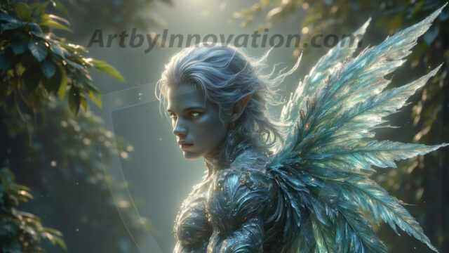 Holy Male Angels of the Elements, with Vibrant Wings. A magical, enchanted fantasy forest, bathed in soft, ethereal light. With towering ancient trees, live the angels of the elements. Stunningly handsome, beautiful, young angel men, who live on earth, deep in the forests. With huge vibrate feathered wings, enormous and shimmering with a radiant hue. The forest is alive with ancient magic.