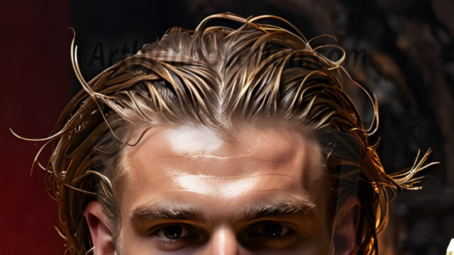 A photograph of a handsome golden male angel. With huge vibrate golden feathered wings, with golden radiant light rays, golden halo lighting, reflecting light in a mesmerizing way. He is stunningly handsome, beautiful, amidst a background of a chaos and destruction.