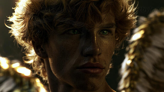 God's most radiant warriors. This AI-generated golden angel collection features stunningly handsome male angels with enormous golden feathered wings, bathed in golden radiant light rays and divine halo lighting. Set against backdrops ranging from chaotic battlefields to celestial heavenly realms, each golden angel radiates a divine beauty that is both commanding and breathtaking. Created using AI, edited in Photoshop, by © Jeff Dupler | Art by Innovation | https://www.artbyinnovation.com