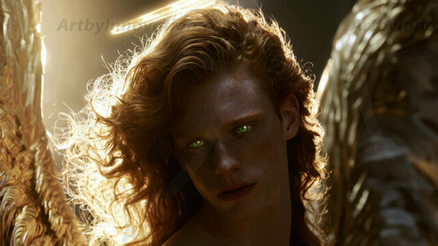 God's most radiant warriors. This AI-generated golden angel collection features stunningly handsome male angels with enormous golden feathered wings, bathed in golden radiant light rays and divine halo lighting. Set against backdrops ranging from chaotic battlefields to celestial heavenly realms, each golden angel radiates a divine beauty that is both commanding and breathtaking. Created using AI, edited in Photoshop, by © Jeff Dupler | Art by Innovation | https://www.artbyinnovation.com