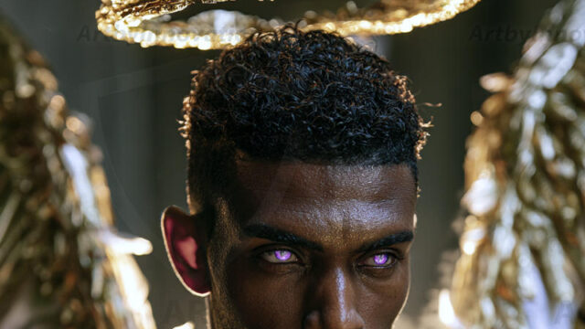 God's most radiant warriors. This AI-generated golden angel collection features stunningly handsome male angels with enormous golden feathered wings, bathed in golden radiant light rays and divine halo lighting. Set against backdrops ranging from chaotic battlefields to celestial heavenly realms, each golden angel radiates a divine beauty that is both commanding and breathtaking. Created using AI, edited in Photoshop, by © Jeff Dupler | Art by Innovation | https://www.artbyinnovation.com