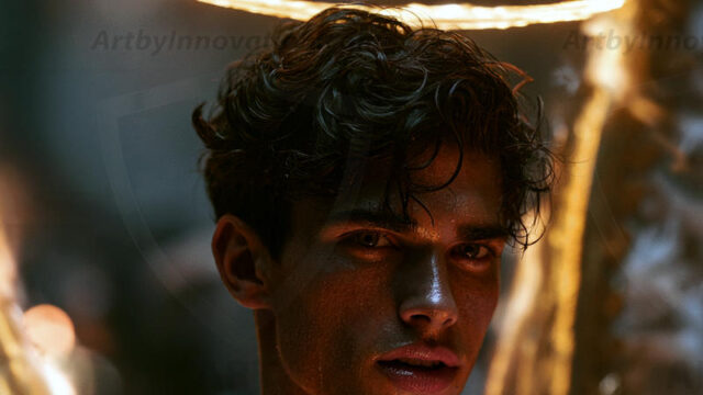God's most radiant warriors. This AI-generated golden angel collection features stunningly handsome male angels with enormous golden feathered wings, bathed in golden radiant light rays and divine halo lighting. Set against backdrops ranging from chaotic battlefields to celestial heavenly realms, each golden angel radiates a divine beauty that is both commanding and breathtaking. Created using AI, edited in Photoshop, by © Jeff Dupler | Art by Innovation | https://www.artbyinnovation.com