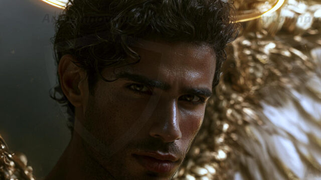 God's most radiant warriors. This AI-generated golden angel collection features stunningly handsome male angels with enormous golden feathered wings, bathed in golden radiant light rays and divine halo lighting. Set against backdrops ranging from chaotic battlefields to celestial heavenly realms, each golden angel radiates a divine beauty that is both commanding and breathtaking. Created using AI, edited in Photoshop, by © Jeff Dupler | Art by Innovation | https://www.artbyinnovation.com